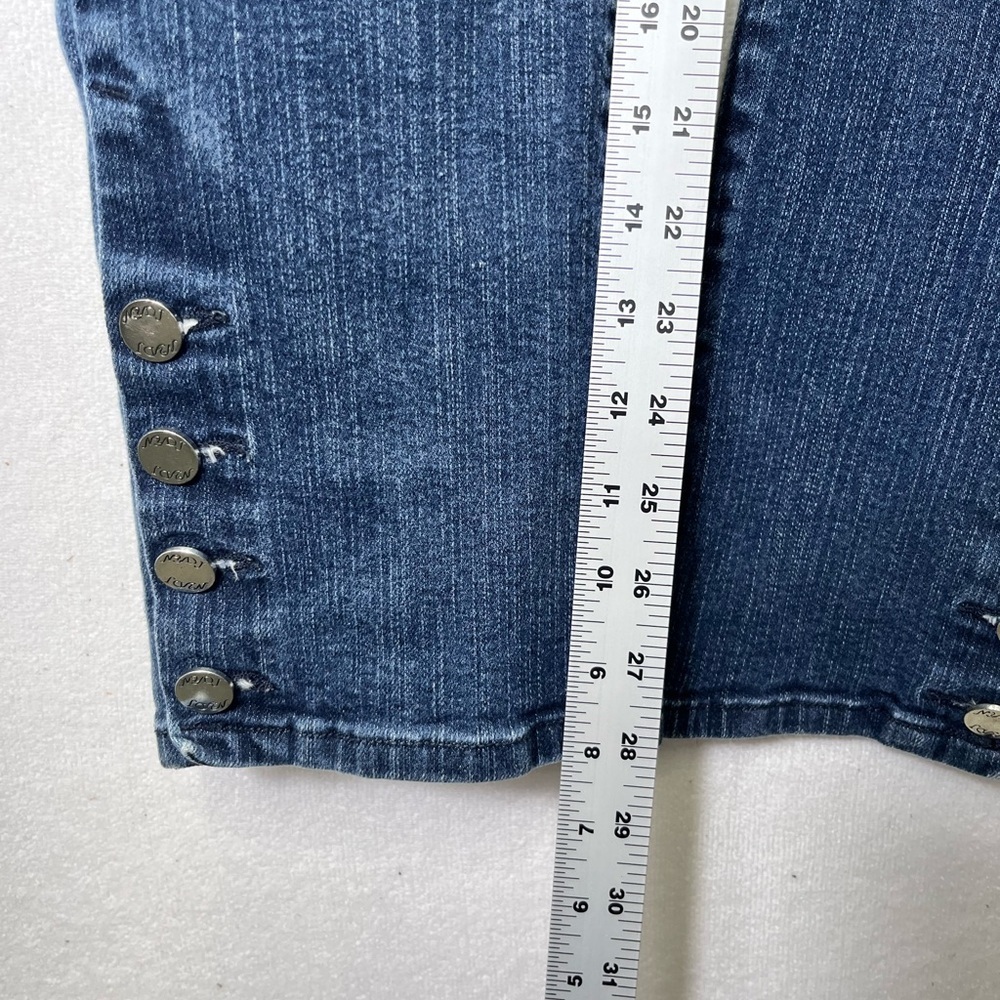 NYDJ Marilyn Straight Jeans Womens 8 Blue Denim Stretch Button legs Cute‎ 2569 - Picture 10 of 10